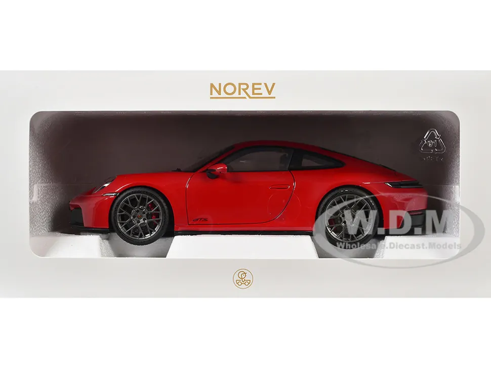 2024 Porsche 911 Carrera 4 GTS Guards Red 1/18 Diecast Model Car by Norev