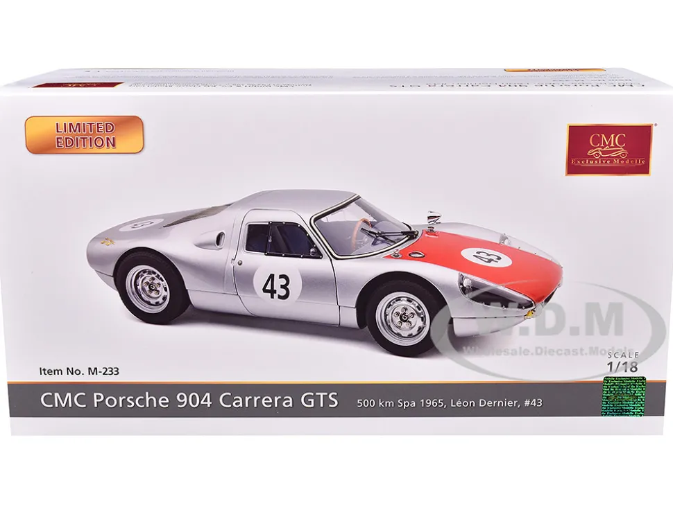 Porsche 904 Carrera GTS #43 Leon Dernier "500 km Spa" (1965) Limited Edition to 1500 pieces Worldwide 1/18 Diecast Model Car by CMC