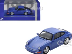1992 Porsche 911 Carrera RS 3.6 Blue 1/64 Model Car by Spark