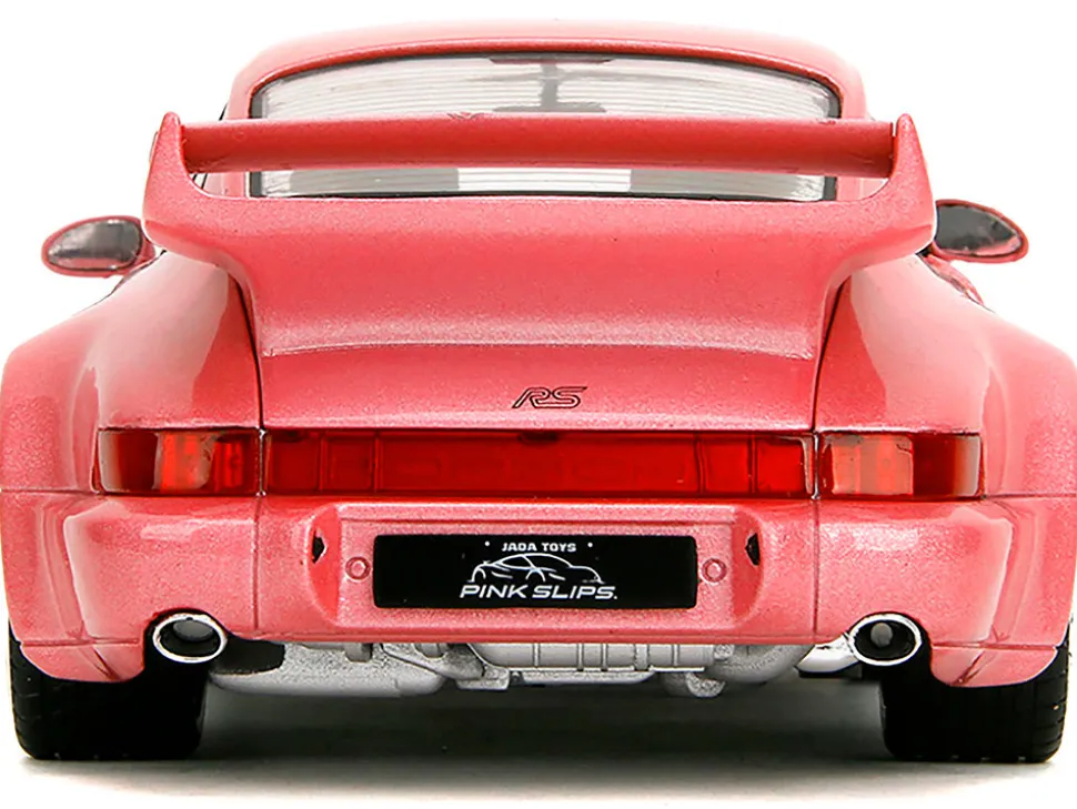 Porsche 911 Carrera RS (964) Pink Metallic with White Stripes "Pink Slips" Series 1/18 Diecast Model Car by Jada
