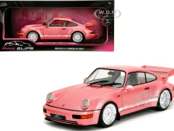 Porsche 911 Carrera RS (964) Pink Metallic with White Stripes