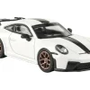 2025 Porsche 911 GT3 (992.2) Grand Prix White with Carbon Stripe 1/64 Diecast Model Car by Paragon Models