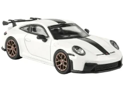 2025 Porsche 911 GT3 (992.2) Grand Prix White with Carbon Stripe 1/64 Diecast Model Car by Paragon Models