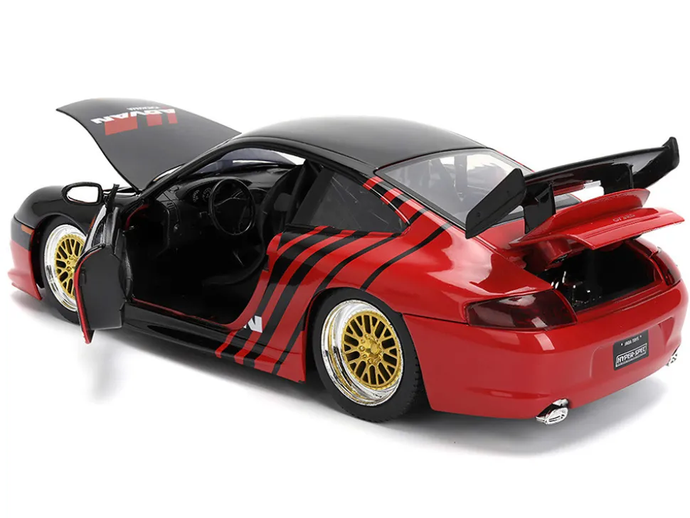 Porsche 911 GT3 RS (996) #33 "ADVAN" Black and Red "Hyper-Spec" Series 1/24 Diecast Model Car by Jada