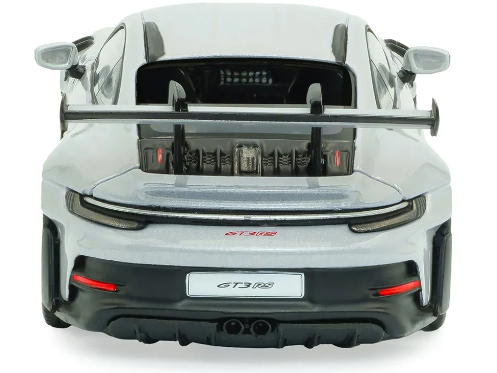 2023 Porsche 911 (992) GT3 RS Ice Gray Metallic with Pyro Red Stripes 1/43 Diecast Model Car by Solido