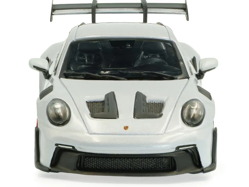 2023 Porsche 911 (992) GT3 RS Ice Gray Metallic with Pyro Red Stripes 1/43 Diecast Model Car by Solido