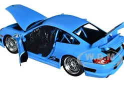 Porsche 911 GT3 RS Light Blue Black Accents Fast & Furious Movie 1/24 Diecast Model Car Jada 33667