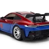 Porsche 911 GT3 RS (992) Red and Blue with Graphics and Spider-Man Diecast Figure "Marvel Spider-Man" "Hollywood Rides" Series 1/24 Diecast Model Car by Jada