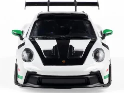 2023 Porsche 911 (992) GT3 RS "Tribute to Carrera RS Package" White with Green Stripes and Black Hood and Top 1/43 Diecast Model Car by Solido