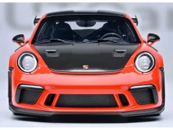 Porsche 911 (991.2) GT3 RS Weissach Lava Orange with Carbon Hood and Top 1/18 Model Car by Autoart