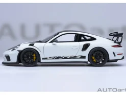 Porsche 911 (991.2) GT3 RS Weissach Package White with Carbon Hood and Top 1/18 Model Car by Autoart