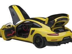 Porsche 911 991.2 GT2 RS Weissach Package Racing Yellow Carbon Stripes 1/18 Model Car Autoart 78172
