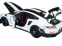 Porsche 911 991.2 GT2 RS Weissach Package White Carbon Stripes 1/18 Model Car Autoart 78171