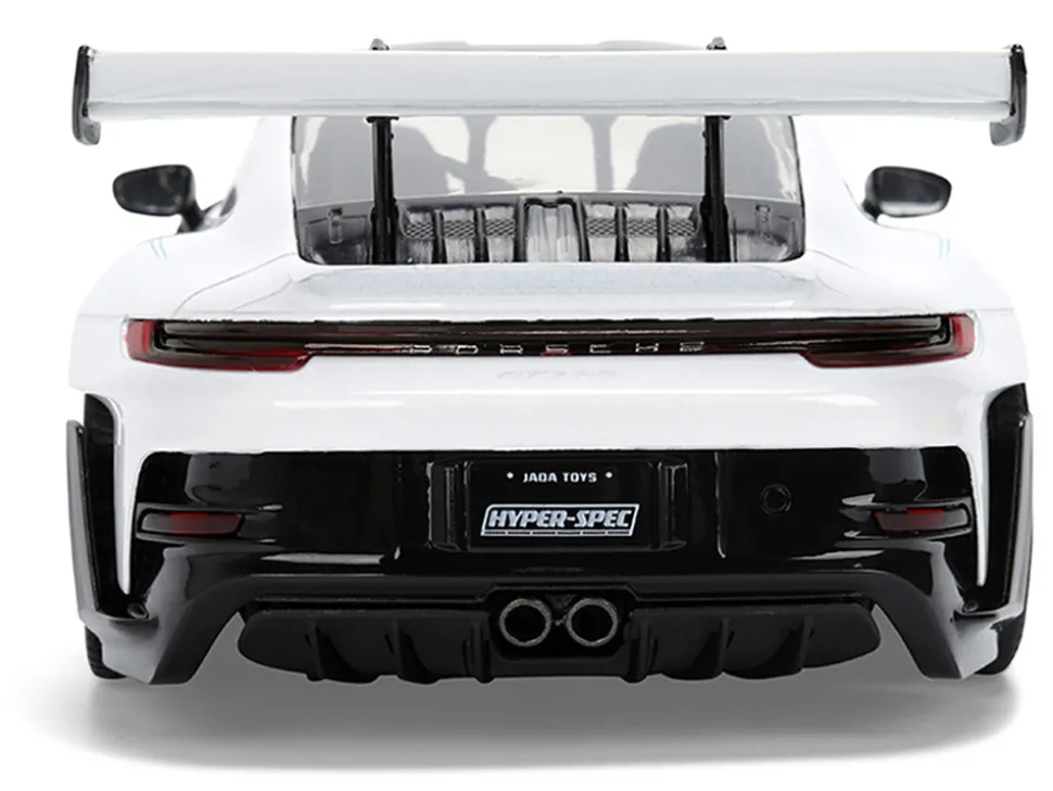 Porsche 911 GT3 RS (992) #12 White with Blue Stripes and Carbon Top "Hyper-Spec" Series 1/24 Diecast Model Car by Jada