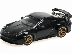 2025 Porsche 911 (992.2) GT3 Weissach Package Black with Carbon Stripe Limited Edition to 240 pieces Worldwide 1/64 Diecast Model Car by Minichamps