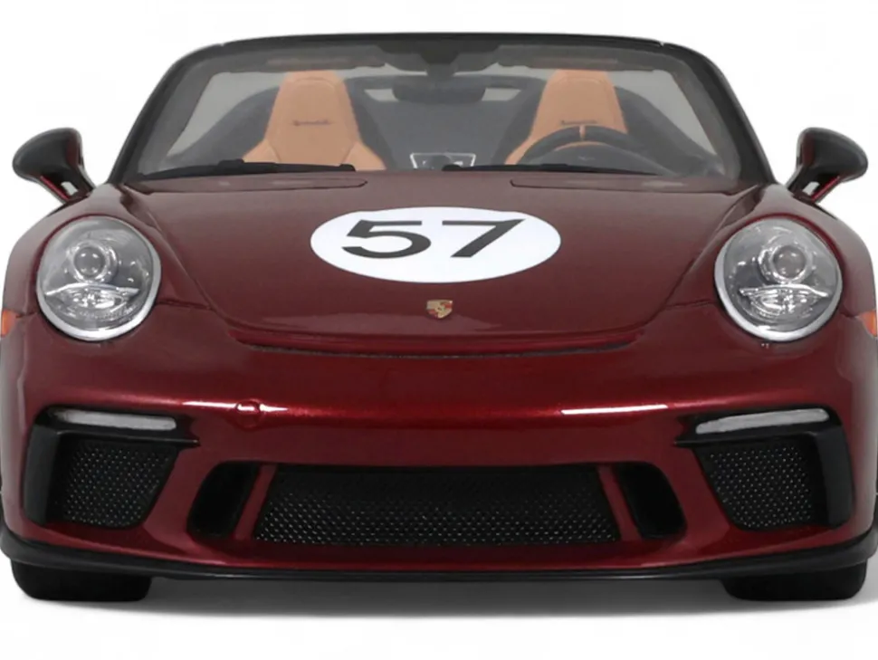 2019 Porsche 911 (991.2) Speedster #57 "Heritage Edition" Cherry Red Metallic 1/18 Model Car by GT Spirit