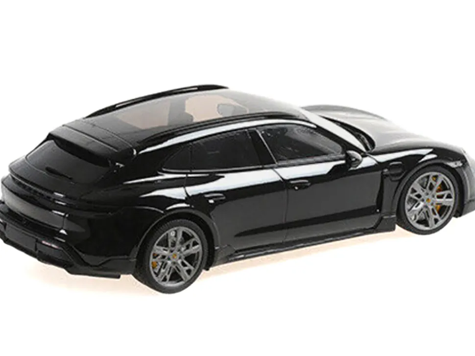2021 Porsche Taycan CUV Turbo S Black Limited Edition to 480 pieces Worldwide 1/18 Diecast Model Car by Minichamps