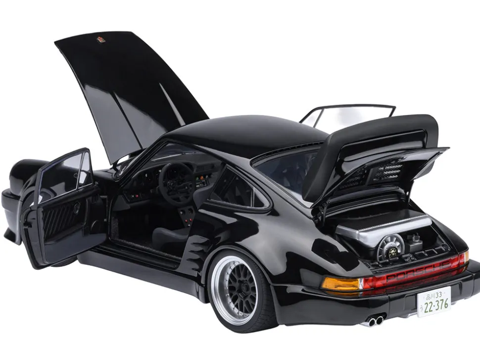 Porsche 911 (930) Turbo "Blackbird" Black "Wangan Midnight - Comic #1 Version" Manga 1/18 Model Car by Autoart