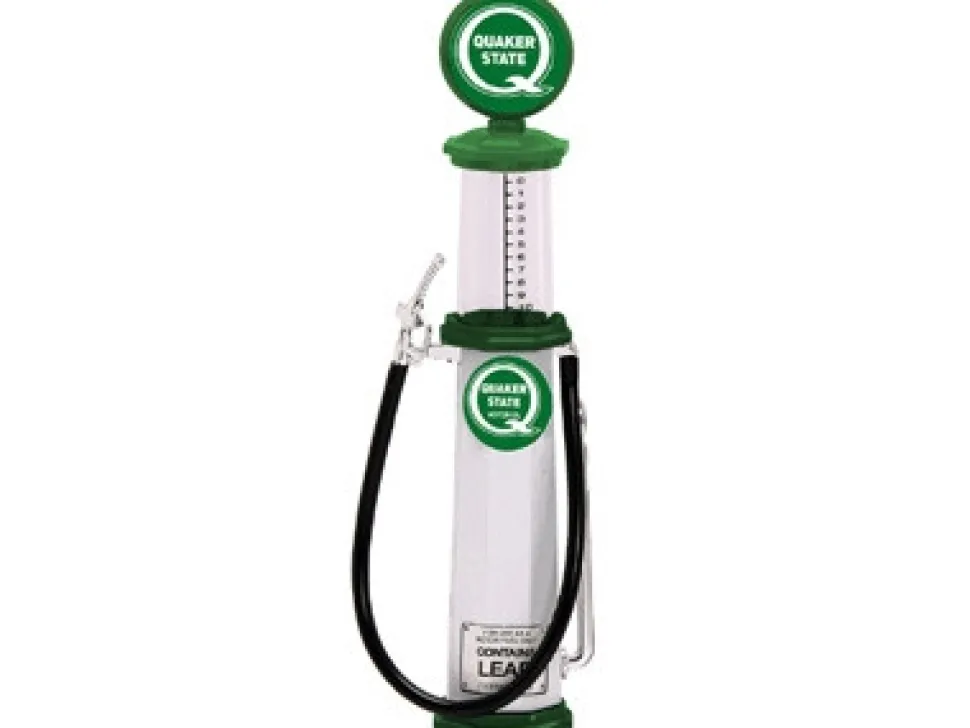 Quaker State Gasoline Vintage Gas Pump Cylinder 1/18 Diecast Replica Road Signature 98802