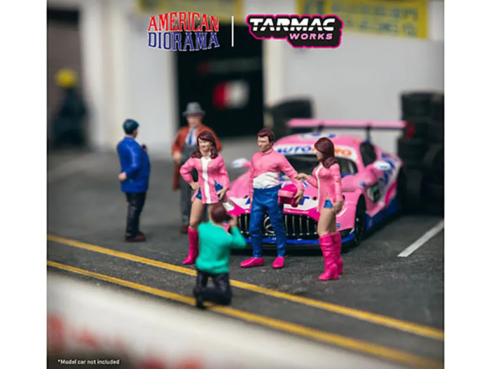 Race Day 2 6 piece Diecast Figure Set 1/64 Scale Models Tarmac Works American Diorama T64F-001-PK