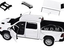 2019 RAM 1500 Laramie Crew Cab Pickup Truck with Truck Bed Camper White 