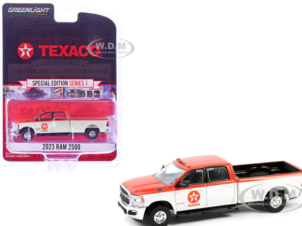 2023 Ram 2500 Pickup Truck "Texaco" Orange and White "Texaco Special Edition" Series 1 1/64 Diecast Model Car by Greenlight