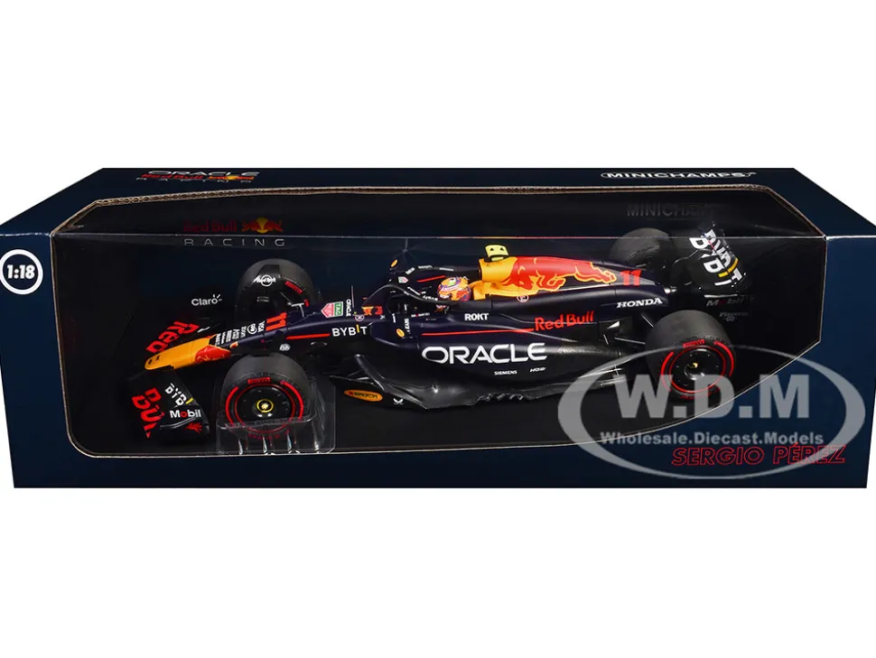 Red Bull Racing RB20 #11 Sergio Perez "Oracle" 2nd Place F1 Formula One "Bahrain GP" (2024) with Driver Limited Edition to 180 pieces Worldwide 1/18 Diecast Model Car by Minichamps