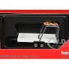 Road Maintenance Trailer White with Striped Top 1/87 (HO) Plastic Model by Promotex