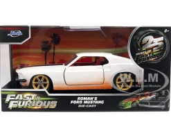 Roman's Ford Mustang White with Black Stripes and Red Interior (Dirty Version) 