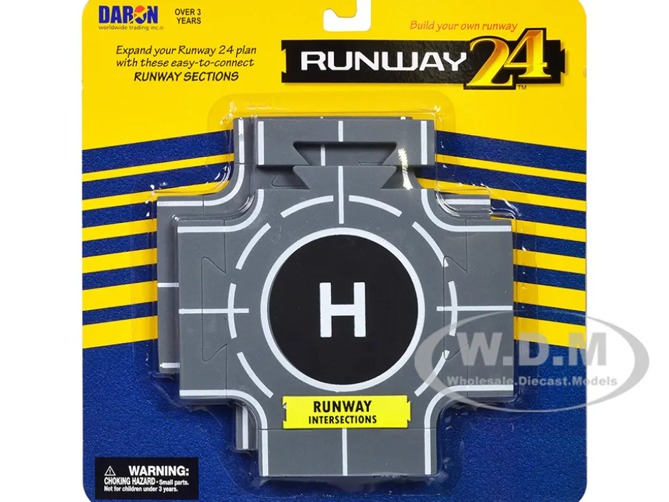 Runway Intersections 2 Piece Set for Diecast Models Runway24 RW900