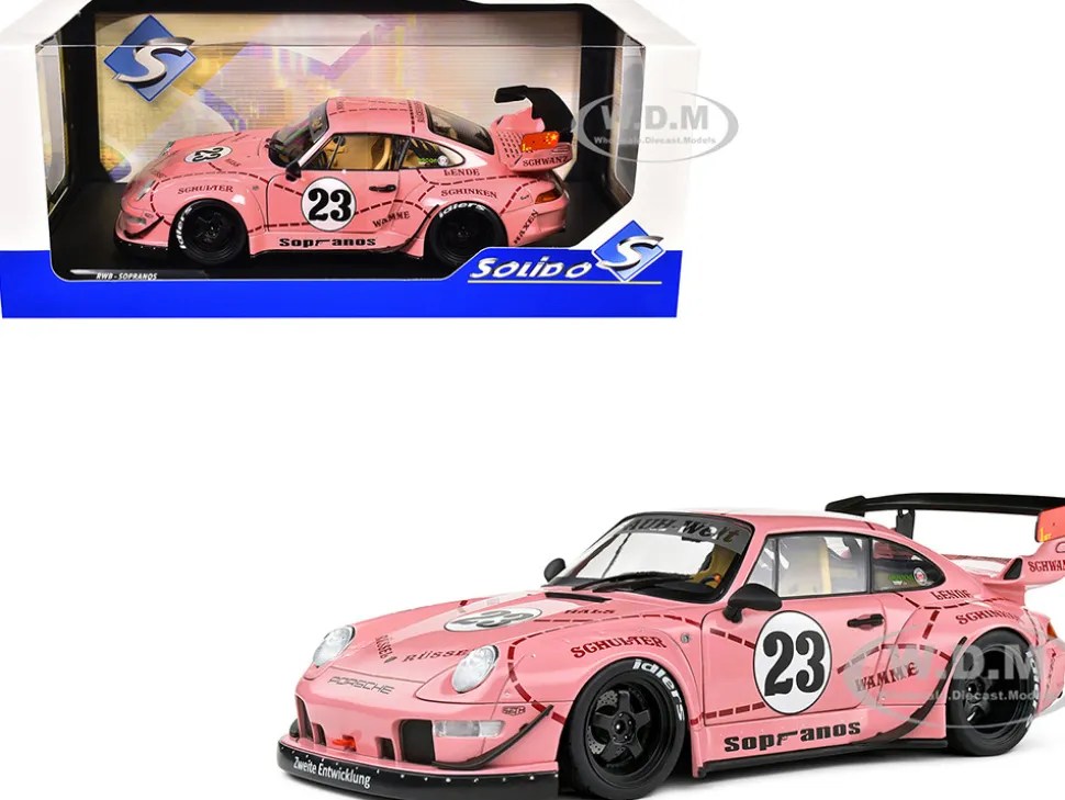 2020 RWB Bodykit #23 "Pink Pig" Pink with Graphics 1/18 Diecast Model Car by Solido