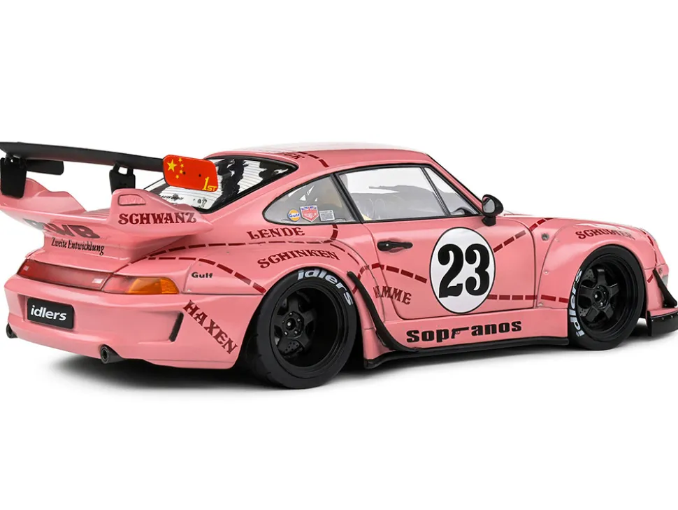 2020 RWB Bodykit #23 "Pink Pig" Pink with Graphics 1/18 Diecast Model Car by Solido