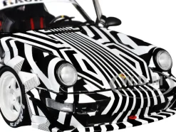 2022 RWB Bodykit #13 "The Zebra" Black and White Striped 1/18 Diecast Model Car by Solido