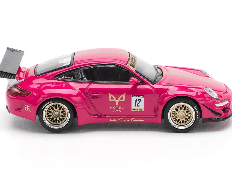 RWB 997 #12 "Hotel Ava" Pink Metallic 1/64 Diecast Model Car by Pop Race