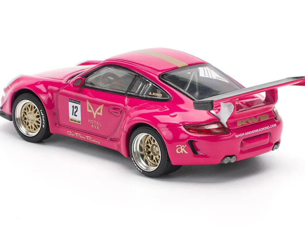 RWB 997 #12 "Hotel Ava" Pink Metallic 1/64 Diecast Model Car by Pop Race