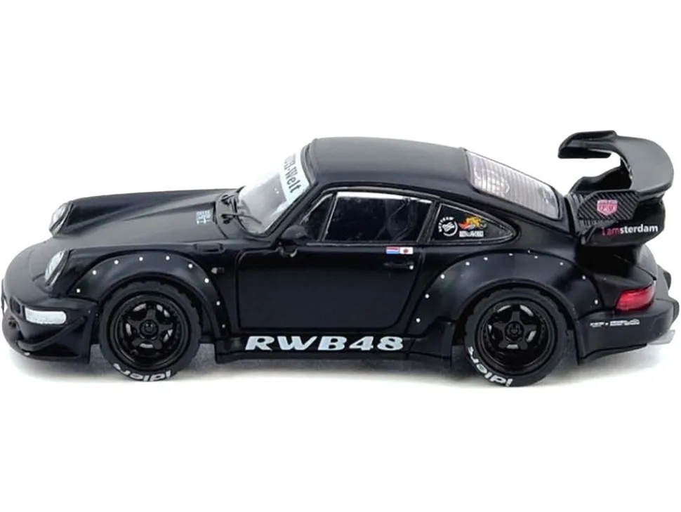 RWB 964 Matt Black 1/64 Diecast Model Car by Inno Models