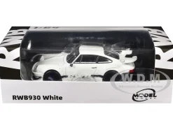 RWB 930 Matt White with Black Stripes 1/64 Diecast Model Car by Model Model