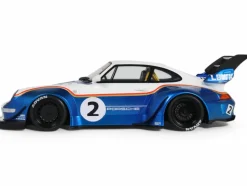 2023 RWB x Liberty Walk 993 #2 White and Blue Metallic with Graphics 1/18 Model Car by GT Spirit