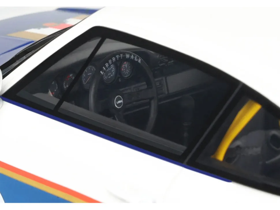2023 RWB x Liberty Walk 993 #2 White and Blue Metallic with Graphics 1/18 Model Car by GT Spirit