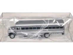 School Bus Silver Metallic 1/87 (HO) Plastic Model by Promotex