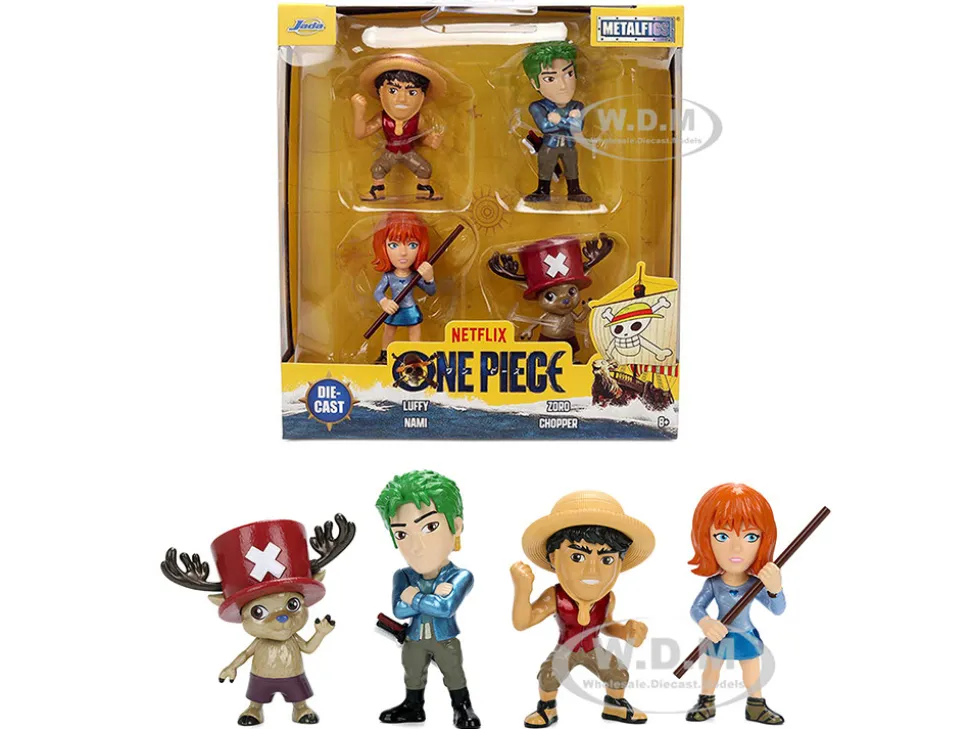 Set of 4 Diecast Figures "One Piece" (2023-Current) TV Series "Metalfigs" Series Diecast models by Jada