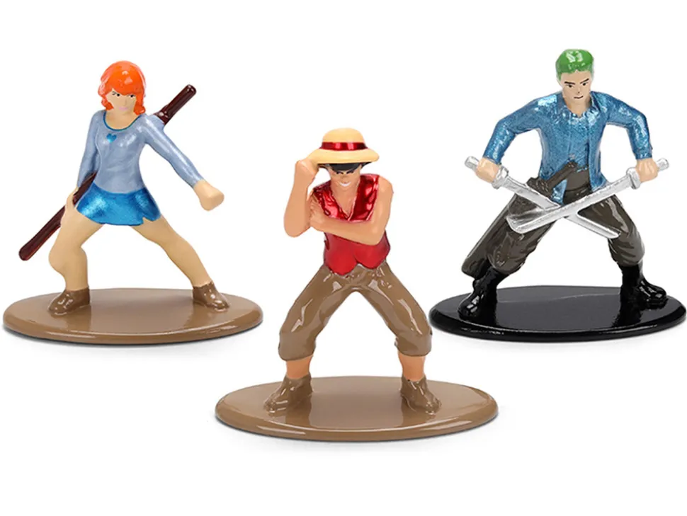 Set of 3 Diecast Figures "One Piece" (2023-Current) TV Series "Nano Metalfigs" Series Diecast Models by Jada