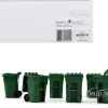 Set of 6 Green Garbage Trash Bin Containers Replica 1/34 First Gear 90-0519