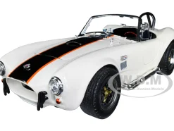 1964 Shelby Cobra 427 S/C Roadster Cream Black Orange Stripes 1/18 Diecast Model Car Road Signature 92058