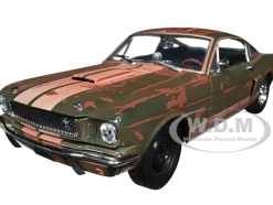 1966 Shelby GT350 Ivy Green with Wimbledon White Stripes Rusted Limited Edition to 5250 pieces Worldwide 1/24 Diecast Model Car M2 Machines 40300-107A