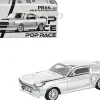 Shelby Mustang GT500 Silver Chrome 1/64 Diecast Model Car by Pop Race