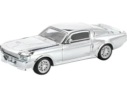Shelby Mustang GT500 Silver Chrome 1/64 Diecast Model Car by Pop Race