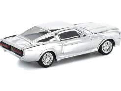 Shelby Mustang GT500 Silver Chrome 1/64 Diecast Model Car by Pop Race