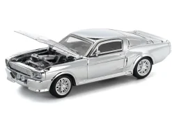 Shelby Mustang GT500 Silver Chrome 1/64 Diecast Model Car by Pop Race