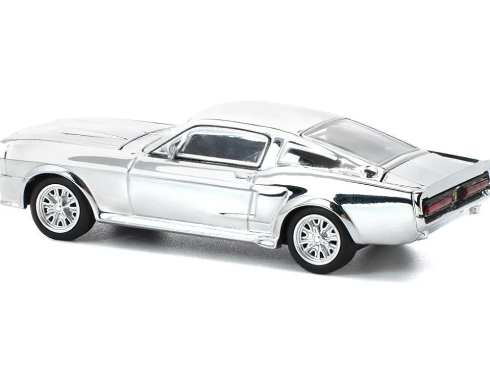 Shelby Mustang GT500 Silver Chrome 1/64 Diecast Model Car by Pop Race